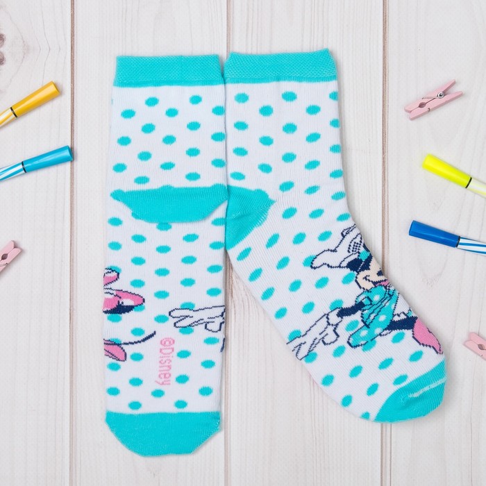 Носки детские "В танце", Минни Маус, 18-20 см, 7-9 лет, 80% хлопок, 17% полиамид, 3% эластан