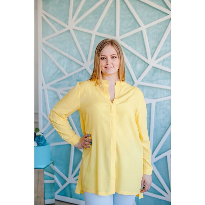 Блузка женская Vera Nicco, размер 56 (4XL), рост 168 см, цвет жёлтый (арт. 1552 С+)
