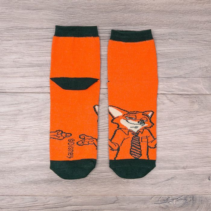 Носки детские "Хитрый Лис", Зверополис, 20-22 см, 10-12 лет, 80% хлопок, 17% полиамид, 3% эластан