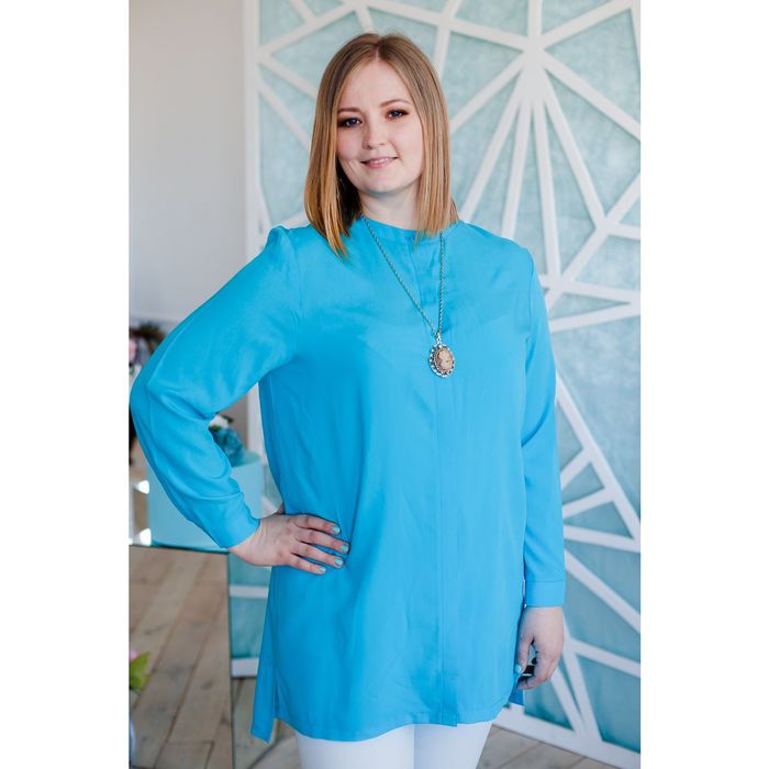 Блузка женская Vera Nicco, размер 52 (2XL), рост 168 см, цвет голубой (арт. 1552 С+)
