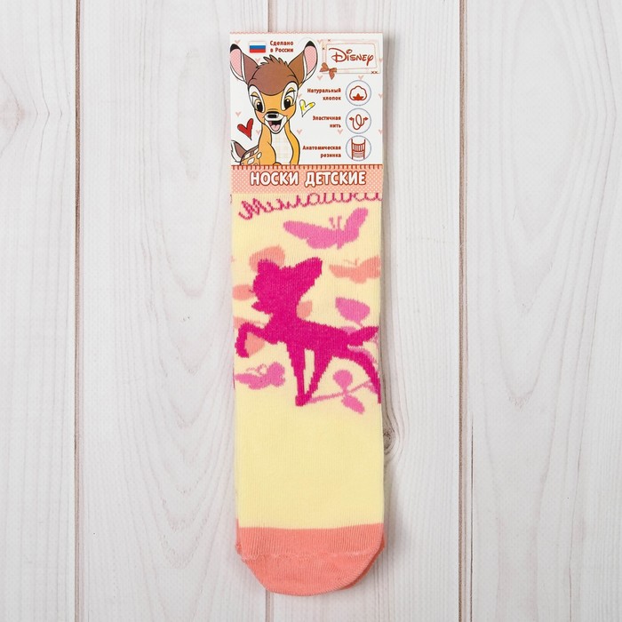 Носки детские "Бемби. Милашка", Дисней беби, 18-20 см, 7-9 лет, 80% хлопок, 17% полиамид, 3% эластан