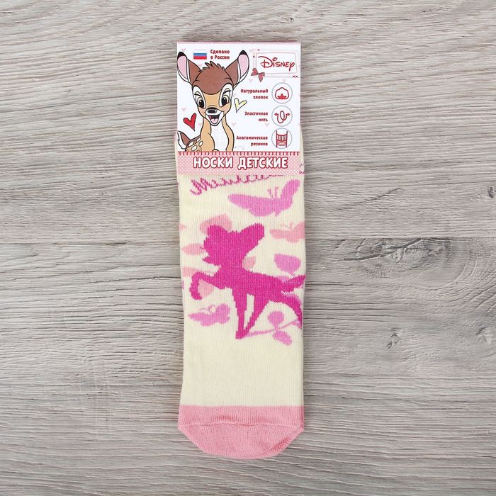 Носки детские "Бемби. Милашка", Дисней беби, 18-20 см, 7-9 лет, 80% хлопок, 17% полиамид, 3% эластан