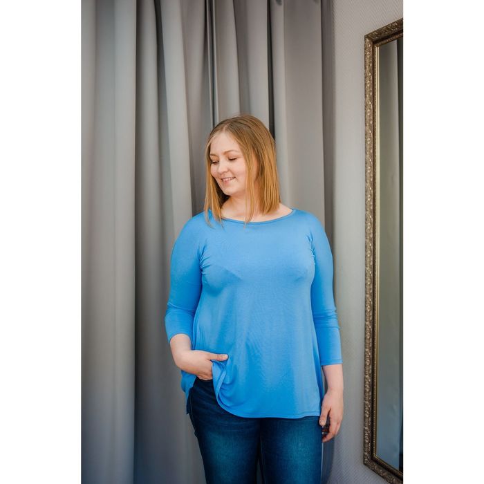 Туника женская Vera Nicco, размер 56 (4XL), рост 168 см, цвет голубой (арт. 1605 С+)