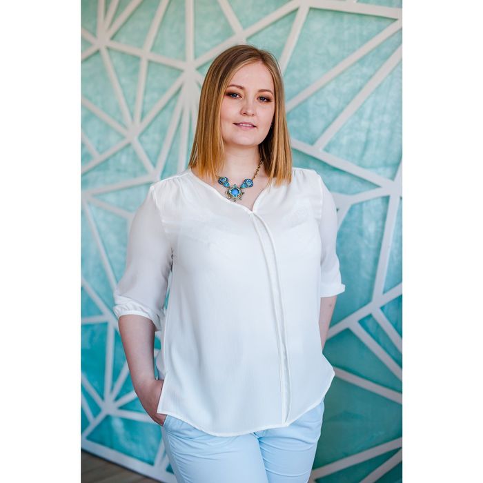 Блуза женская Vera Nicco, размер 50 (XL), рост 168 см, цвет молочный (арт. 1596 С+)