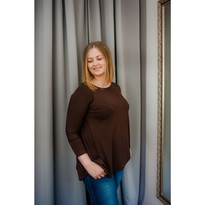 Туника женская Vera Nicco, размер 52 (2XL), рост 168 см, цвет шоколад (арт. 1605 С+)