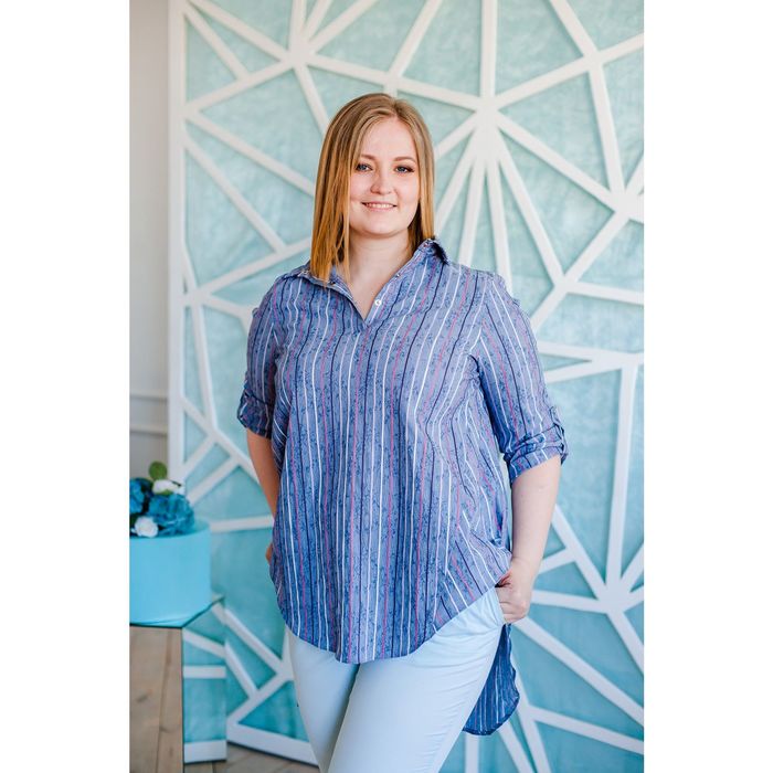 Блузка женская Vera Nicco, размер 50 (XL), рост 168 см, цвет полоска (арт. 1677 С+)