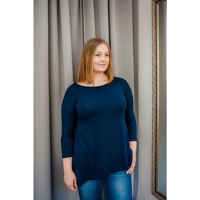 Туника женская Vera Nicco, размер 54 (3XL), рост 168 см, цвет тёмно-синий (арт. 1605 С+)