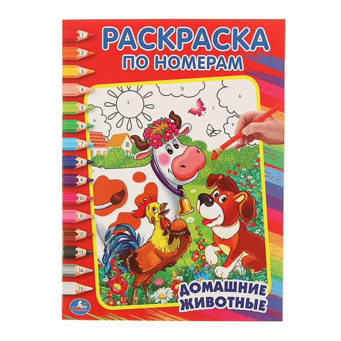 Раскраска по номерам А4 "Домашние животные"