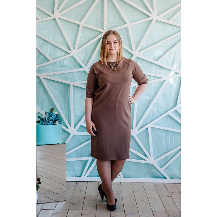 Платье женское Vera Nicco, размер 50 (XL), рост 168 см, цвет бежевый (арт. 1673 С+)