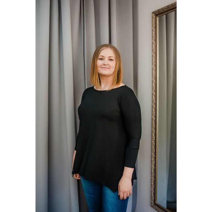 Туника женская Vera Nicco, размер 52 (2XL), рост 168 см, цвет чёрный (арт. 1605 С+)