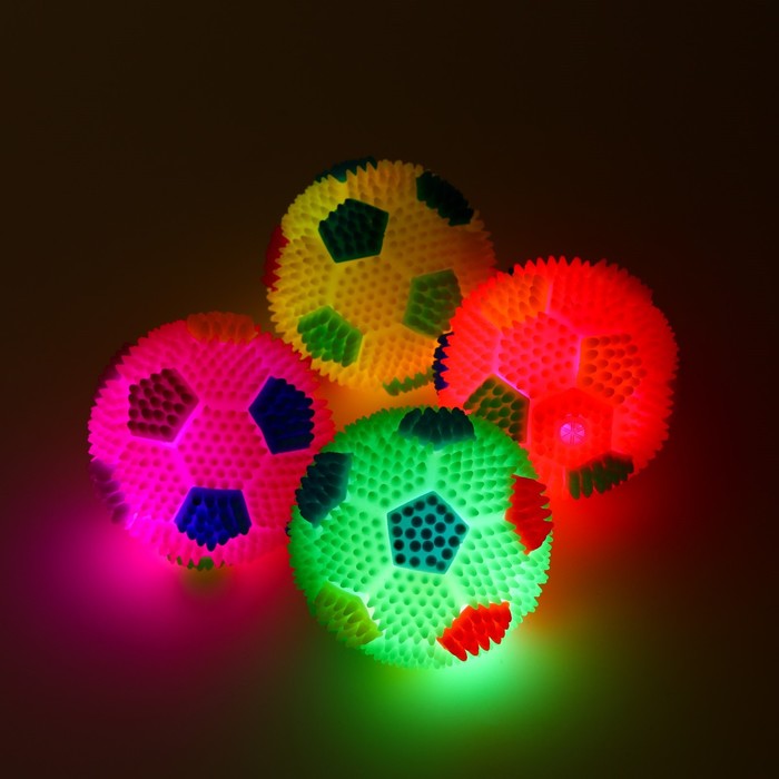 фото Мячик светящийся для собак "футбол", tpr, 6,5 см, микс цветов пижон
