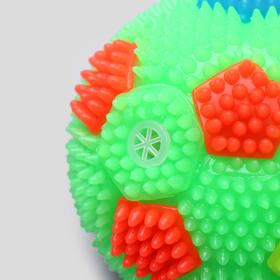 Мячик светящийся для собак "Футбол", TPR, 6,5 см, микс цветов от Сима-ленд