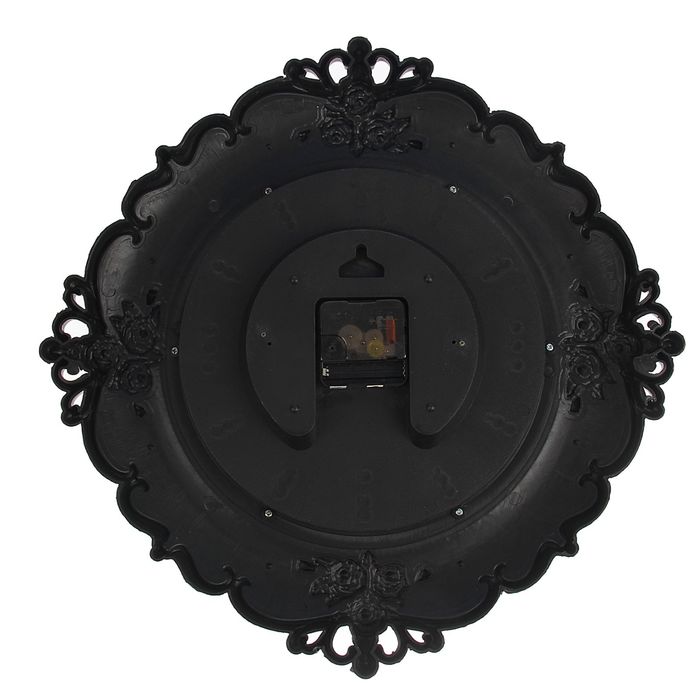 Часы настенные круглые "Завитки", d=43 см, лепнина, выпуклые края