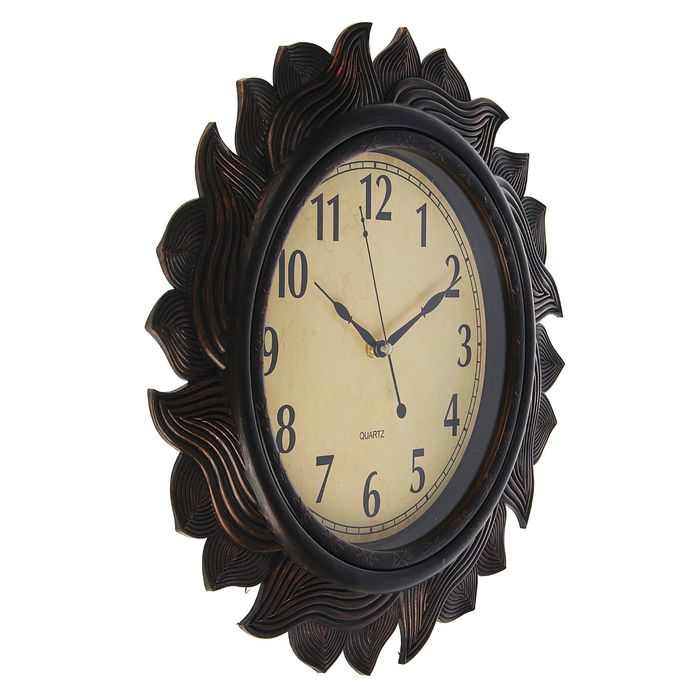 Часы настенные круглые "Тёмное солнце", d=40 см, циферблат бежевый