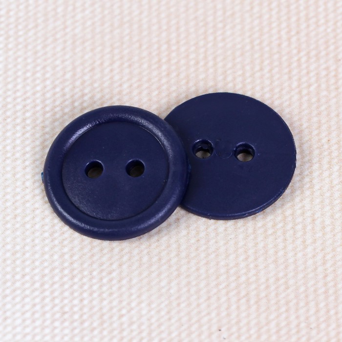 Пуговица, 2 прокола, 17мм, цвет темно синий