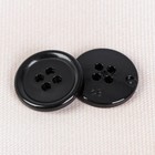 Пуговица, 4 прокола, 20 мм, цвет чёрный