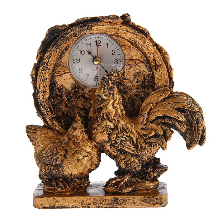 Часы настольные "Петух и курочка"