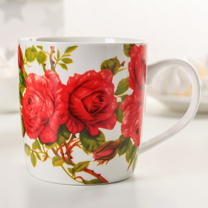 Кружка 320 мл "Роза садовая", цвета МИКС