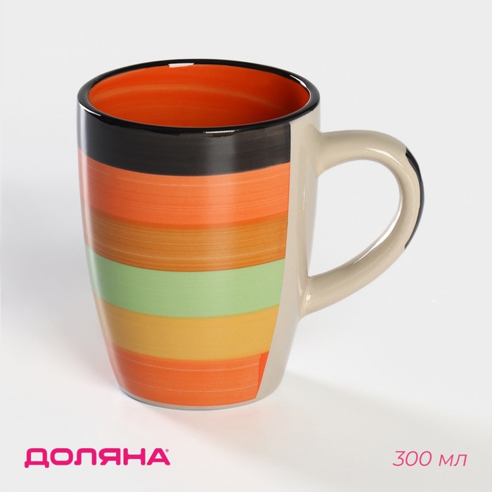 Кружка керамическая Доляна «Индия», 300 мл, цвет оранжевый кружка керамическая доляна эмаль 300 мл цвет белый