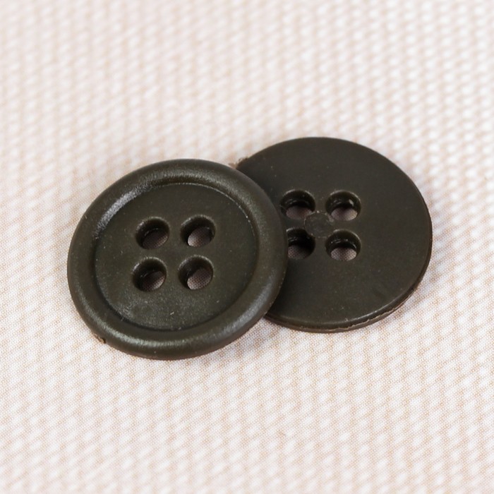Пуговица, 4 прокола, 14мм, цвет хаки