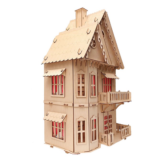 Кукольный домик, 2-этажный, без мебели