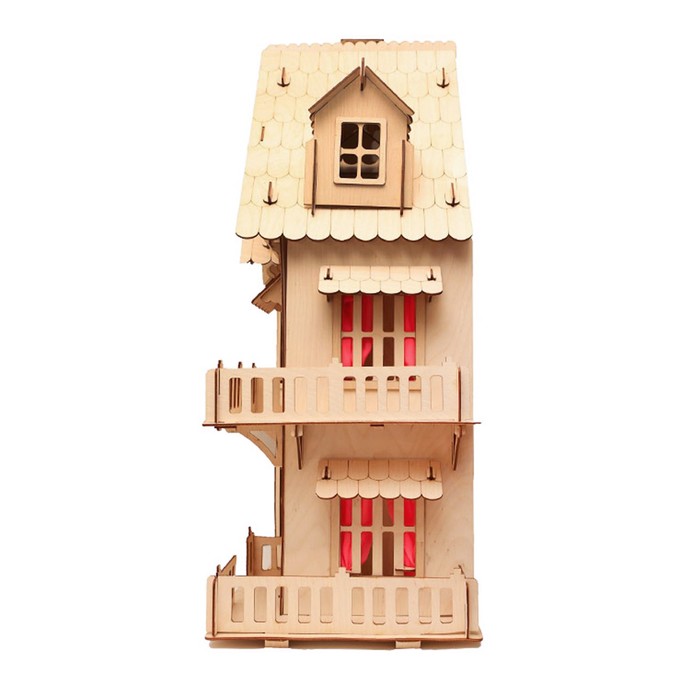 Кукольный домик, 2-этажный, без мебели