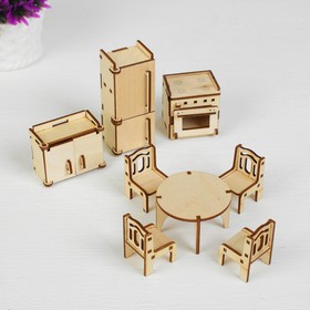Набор деревянной мебели для кукол «Кухня», 10 предметов Ош