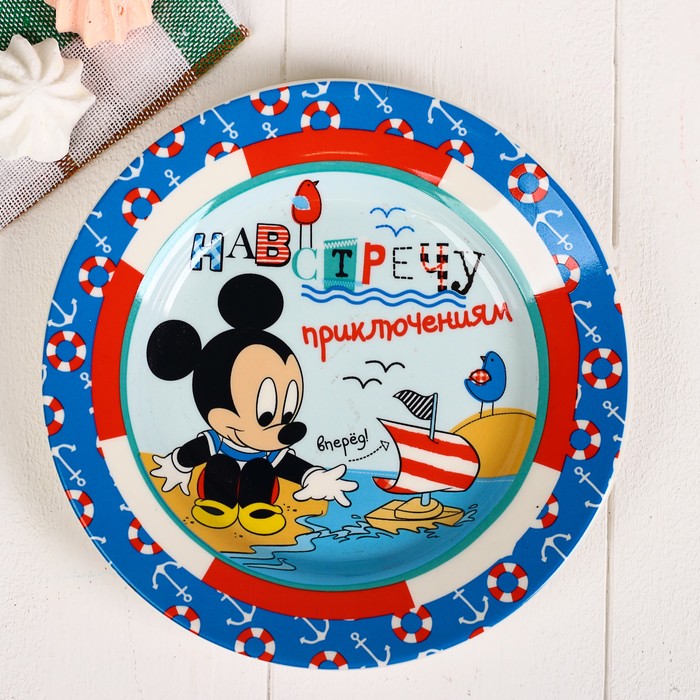 Набор посуды "Навстречу приключениям" Микки Маус и друзья, кружка 250 мл, тарелка 17 см