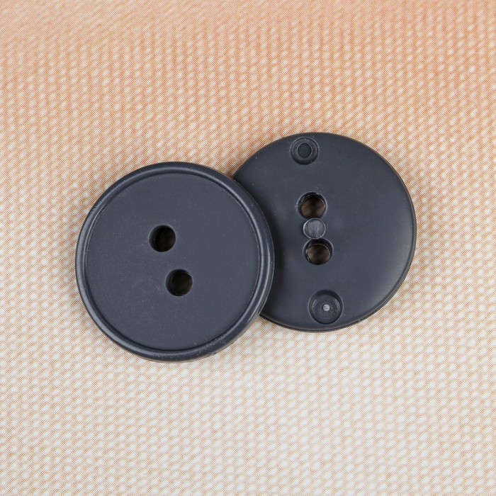 Пуговица, 2 прокола, 20 мм, цвет серый