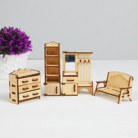 Набор деревянной мебели для кукол «Прихожая», 4 предмета Ош