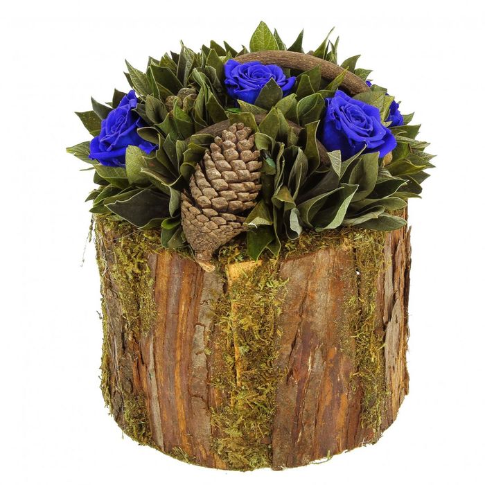 Декоративная композиция "Барк" корзиночка, 18 х 18 х 19 см, лавандовый