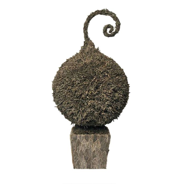 Декоративная композиция "Змеиный лавандовый шар" в горшке из листьев, 36 х 36 х 74,5 см