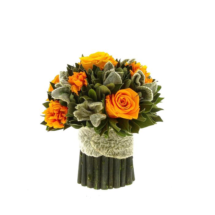 Декоративная композиция "Вельвет" малый, 14 х 14 х 15 см, оранжевый