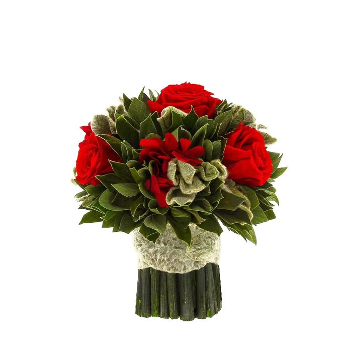 Декоративная композиция "Вельвет" малый, 14 х 14 х 15 см, красный