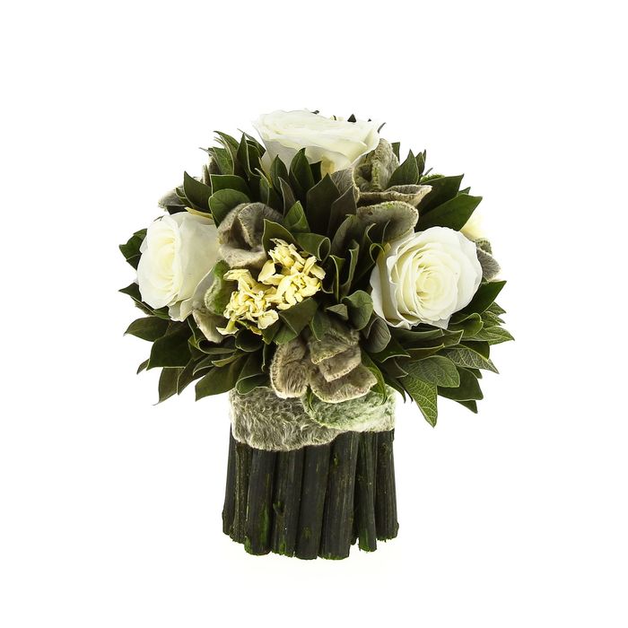 Декоративная композиция "Вельвет" малый, 14 х 14 х 15 см, белый