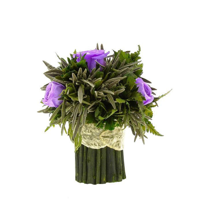Декоративная композиция "Папоротник" малый, 14 х 14 х 15 см, лиловый