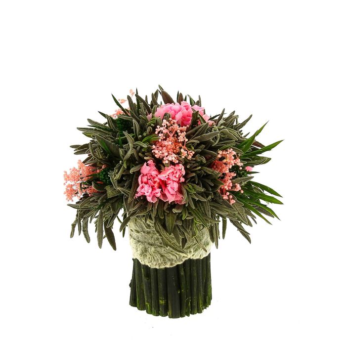 Декоративная композиция "Лаванда" малая, 14 х 14 х 15 см, нежно-розовый