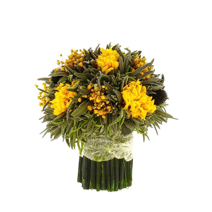 Декоративная композиция "Лаванда" малая, 14 х 14 х 15 см, желтый