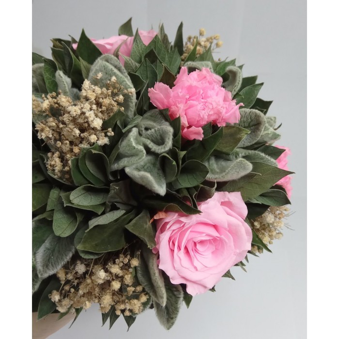 Декоративная композиция "Чистец", 18 х 18 х 18,5 см, розовый