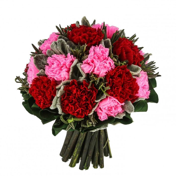 Декоративная композиция "Симфония гвоздики", 20 х 20 х 20 см, красный, розовый