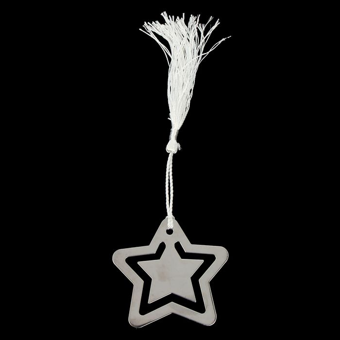 Сувенир металл закладка для книги/подвеска "Двойная звёздочка" 6х6 см