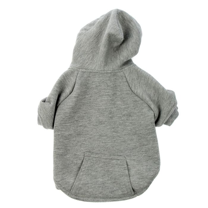 Толстовка утепленная с начесом, с капюшоном, размер S (ОГ 39 см, ДС 24,5 см), серая