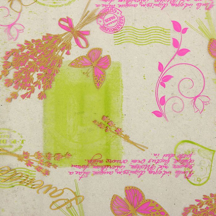 Пленка для цветов Lavander малиново-салатово-золотая, 0,7 х 7,5 м, 40 мкм