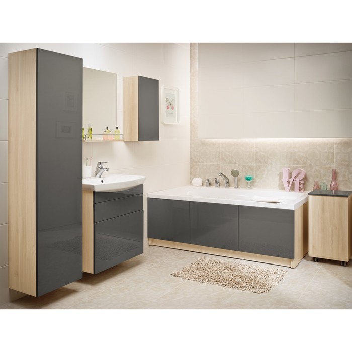 Модуль для ванны Smart длина 170 см, фронтальный, цвет серый