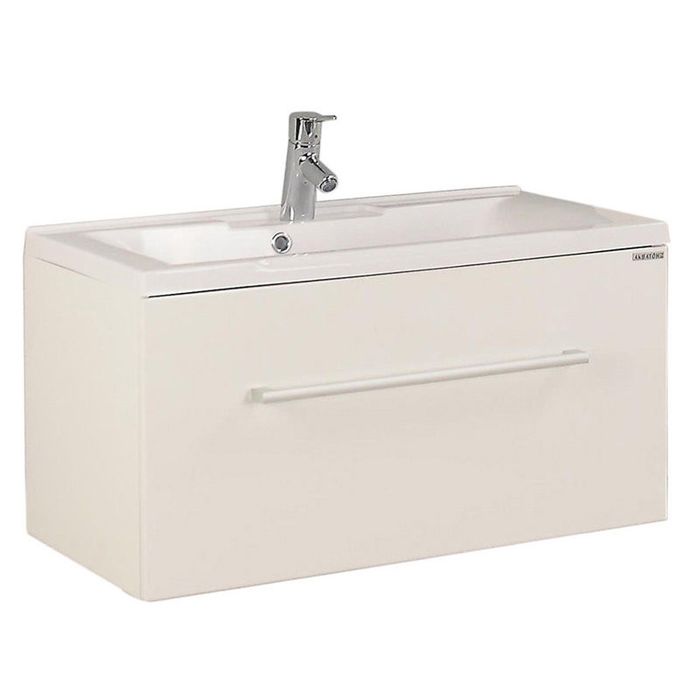 Комплект: тумба Акватон "Мадрид 80 М", цвет белый, раковина "Премьер М 800"