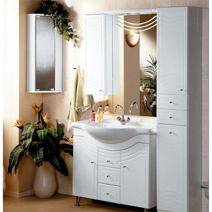 Зеркало со шкафом Акватон Домус10-2 правое 1084*880*178 белое