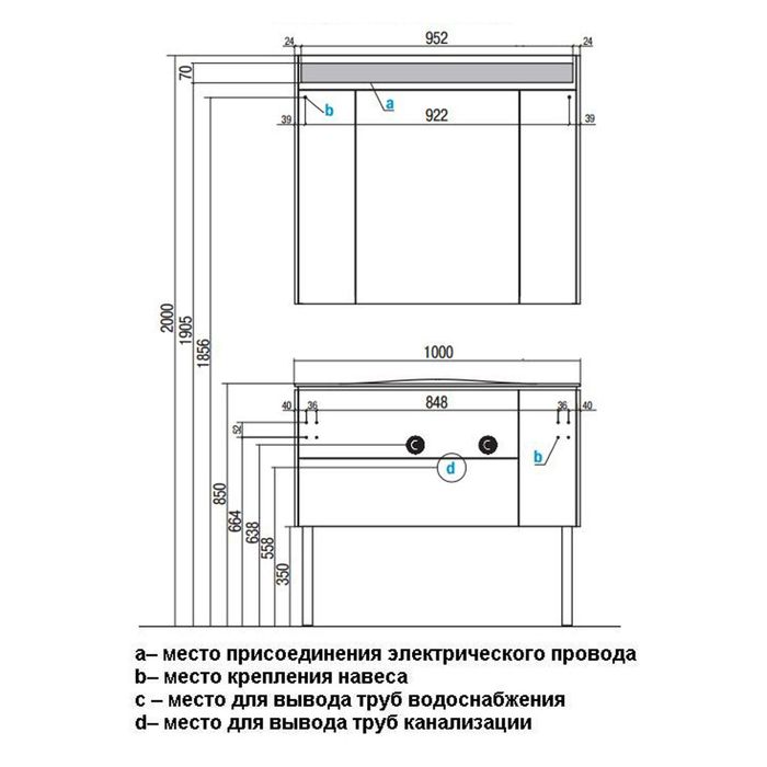 Зеркало-шкаф Акватон Блент 100