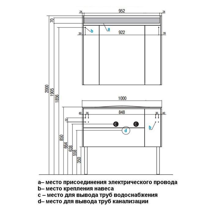 Зеркало-шкаф Акватон Блент 100 кремовый
