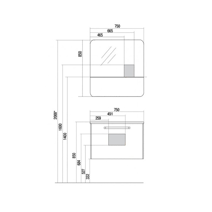 Зеркало-шкаф "Валенсия 75"