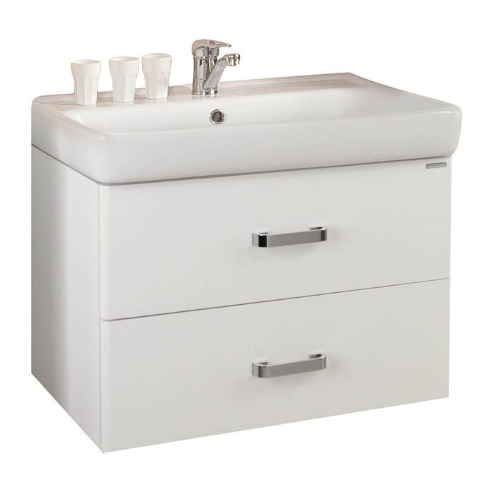 Комплект: тумба Акватон "Америна 70", цвет белый глянец, раковина "Тигода 70"